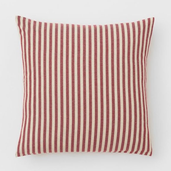 H&M Red Striped Linen-blend Cushion Cover - Picture 1 of 2